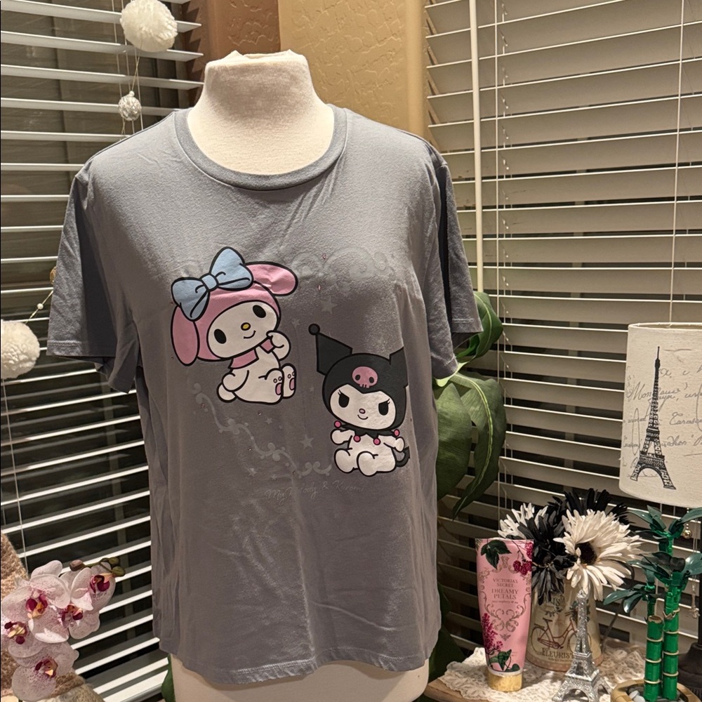 Love Tribe Gray T-Shirt with Cartoon Graphics